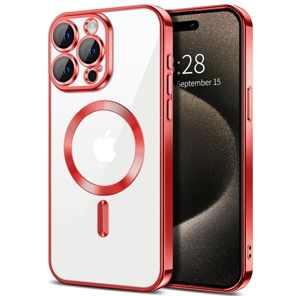 Husa pentru iPhone 16 Pro cu Magsafe integrat, SKYDDAR Luxury Shield - Rosu
