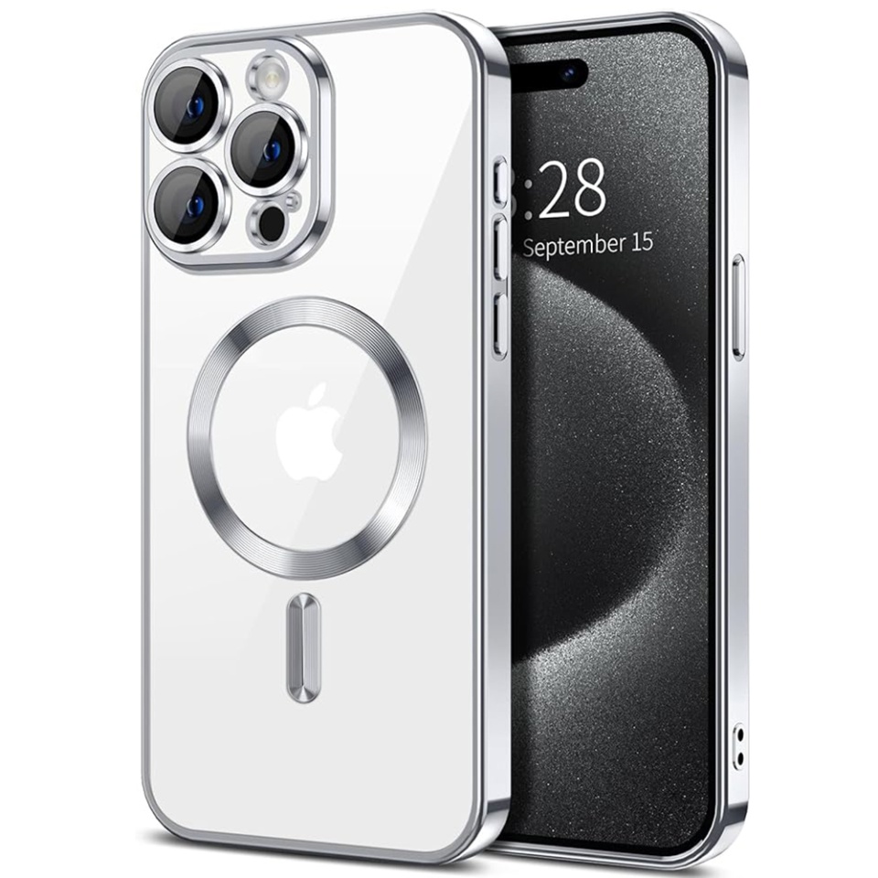 Husa pentru iPhone 16 Pro cu Magsafe integrat, SKYDDAR Luxury Shield - Argintiu