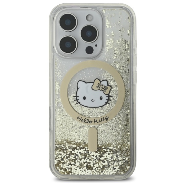 Husa pentru iPhone 16 Pro, Hardcase Liquid Glitter, Hello Kitty - Alb - 3 | YEO
