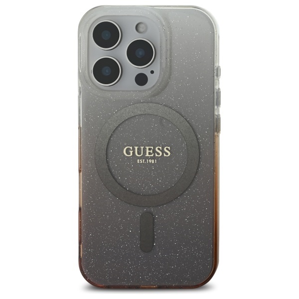 Husa pentru iPhone 16 Pro, IML Glitter Gradient MagSafe, Guess - Maro - 1 | YEO