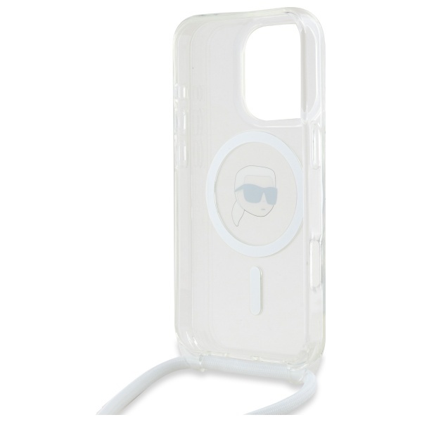 Husa pentru iPhone 16 Pro, Karl Lagerfeld, IML Crossbody MagSafe, Transparent Karl Head - 3 | YEO