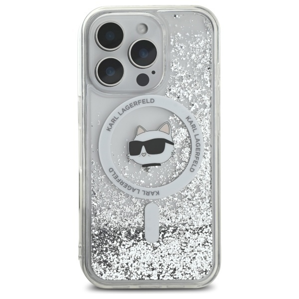 Husa pentru iPhone 16 Pro, Liquid Glitter MagSafe, Karl Lagerfeld - Transparenta - 2 | YEO