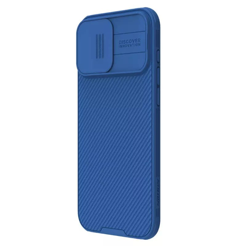Husa pentru iPhone 16 Pro Max cu inel magnetic si protectie camera Nillkin CamShield - Albastru - 3 | YEO
