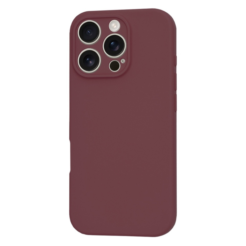 Husa pentru iPhone 16 Pro Max din Silicon Catifelat, Protectie Premium, Skyddar SoftElegance - Bordo - 2 | YEO