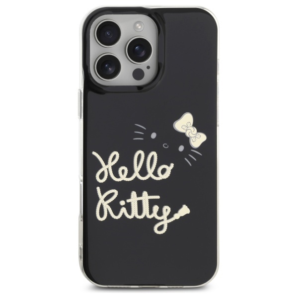 Husa pentru iPhone 16 Pro Max, Hardcase IML, Hello Kitty - Negru - 1 | YEO