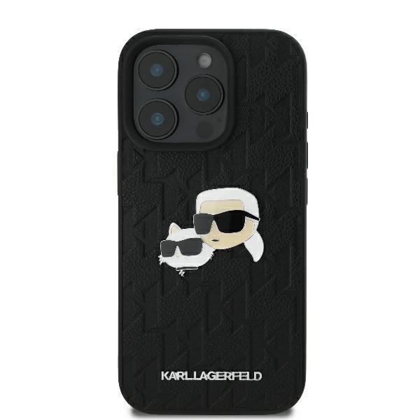Husa pentru iPhone 16 Pro Max, Hardcase Leather Monogram, Karl Lagerfeld - Negru - 2 | YEO