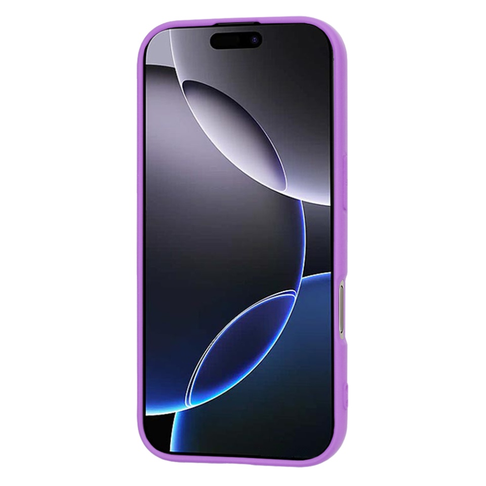 Husa pentru iPhone 16 Pro Max, SKYDDAR INNOVATION, din Silicon Catifelat, SoftElegance , Mov, set cu sticker - 1 | YEO