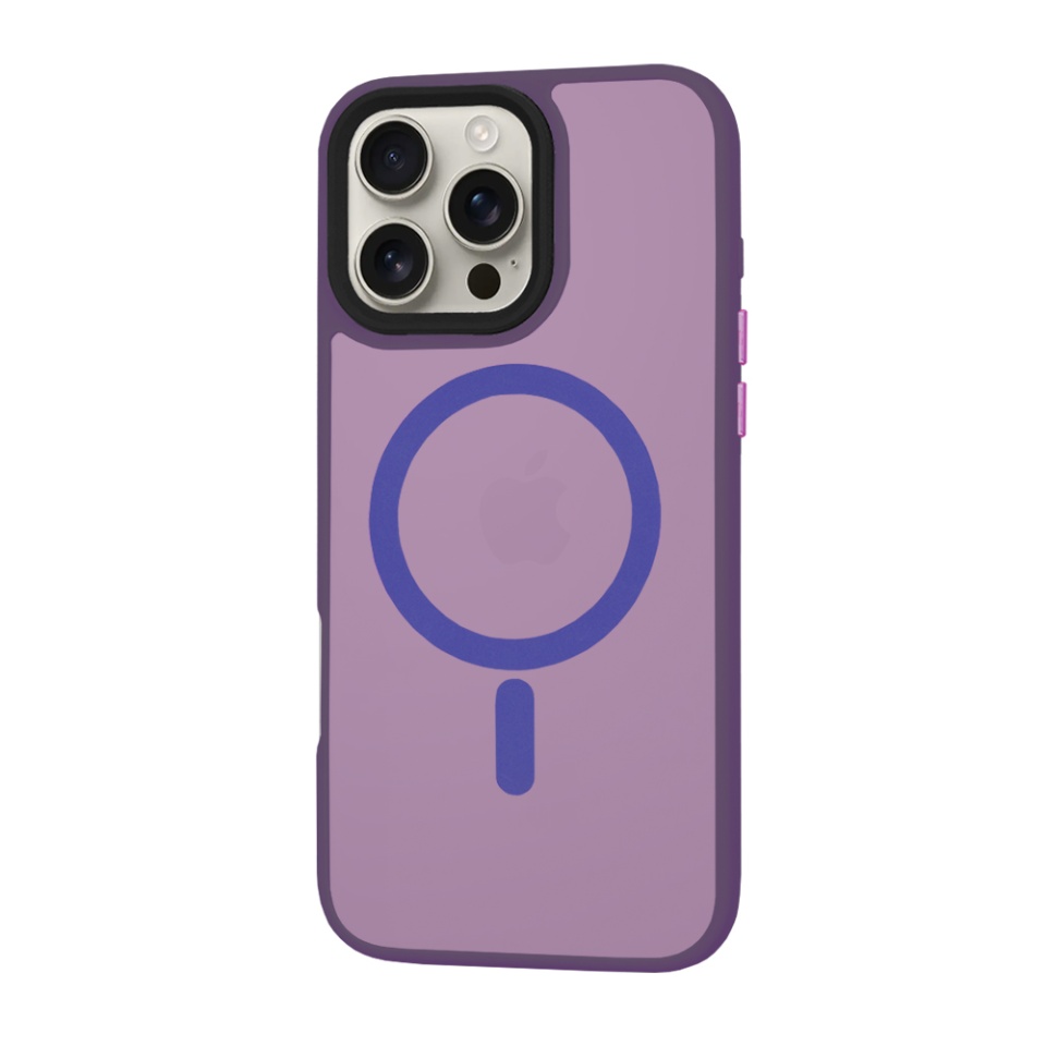 Husa pentru iPhone 16 Pro Max, SKYDDAR INNOVATION, HaloFrost MagSafe, Antisoc, set cu sticker, Mov inchis - 2 | YEO