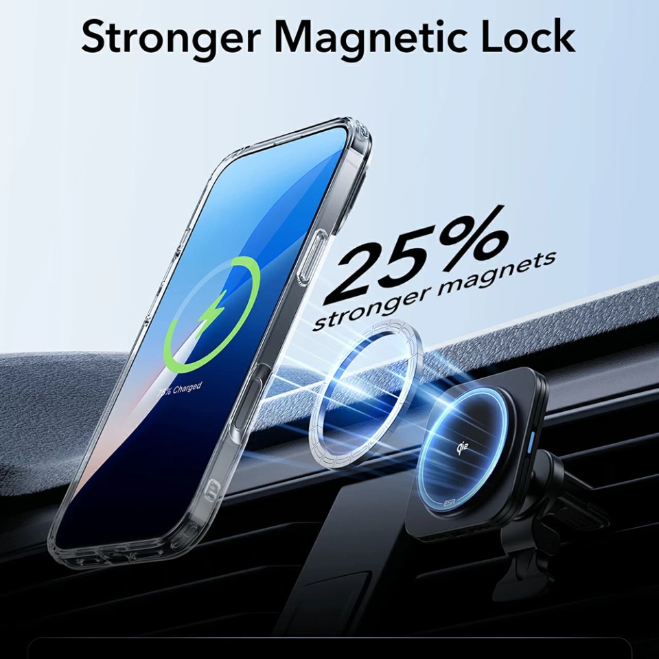Husa pentru iPhone 16 Pro Max, slim MagSafe, Classic Hybrid HaloLock Kickstand ESR - Negru/transparenta - 2 | YEO