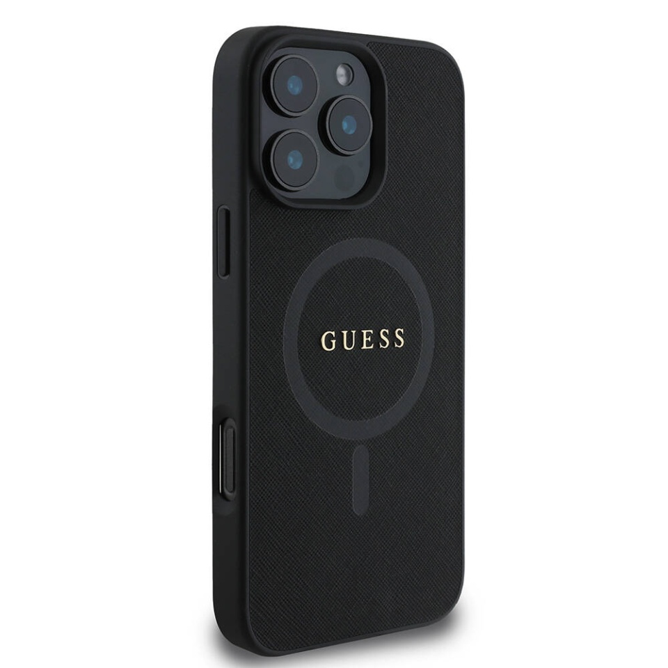 Husa pentru iPhone 16 Pro Saffiano MagSafe, Guess - Negru - 3 | YEO