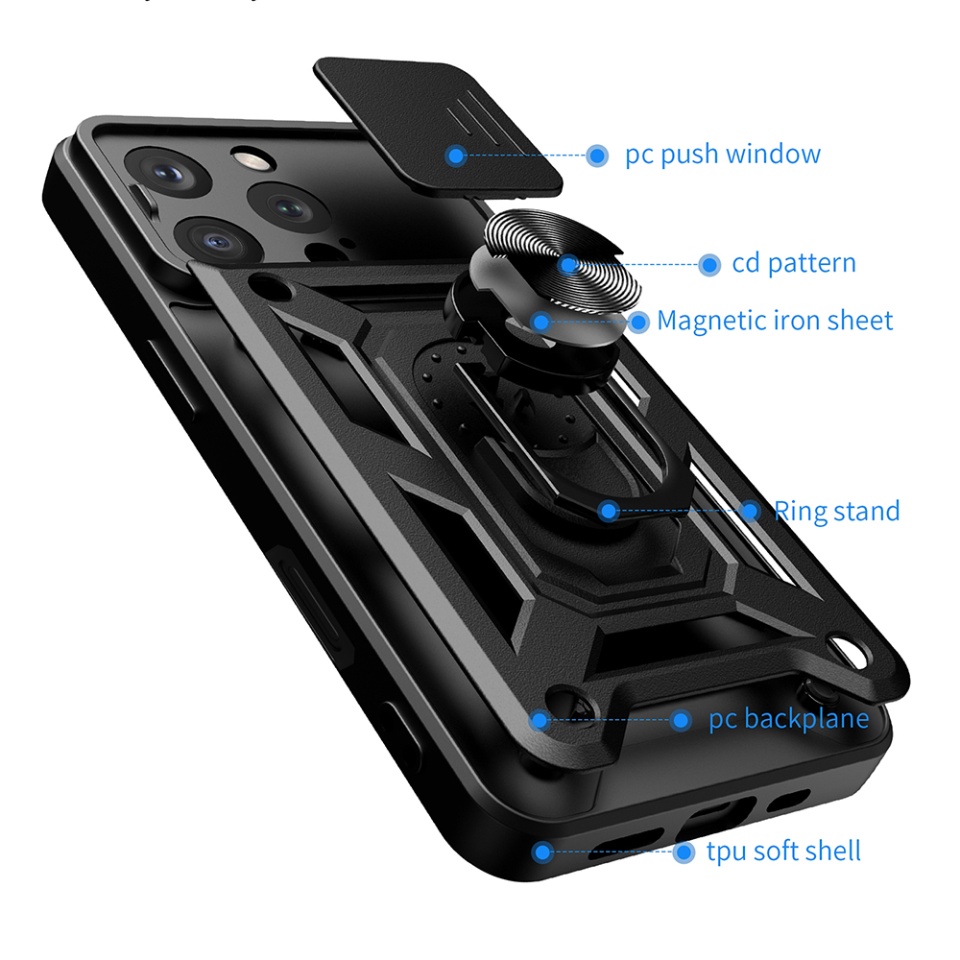 Husa pentru iPhone 16 Pro, SKYDDAR INNOVATION, CamShield, Verde, set cu sticker - 1 | YEO