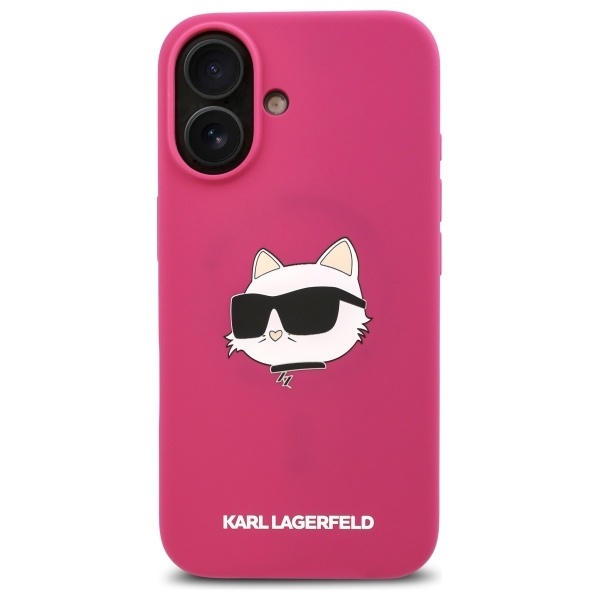 Husa pentru iPhone 16, Silicone MagSafe, Karl Lagerfeld - Fucsia - 2 | YEO