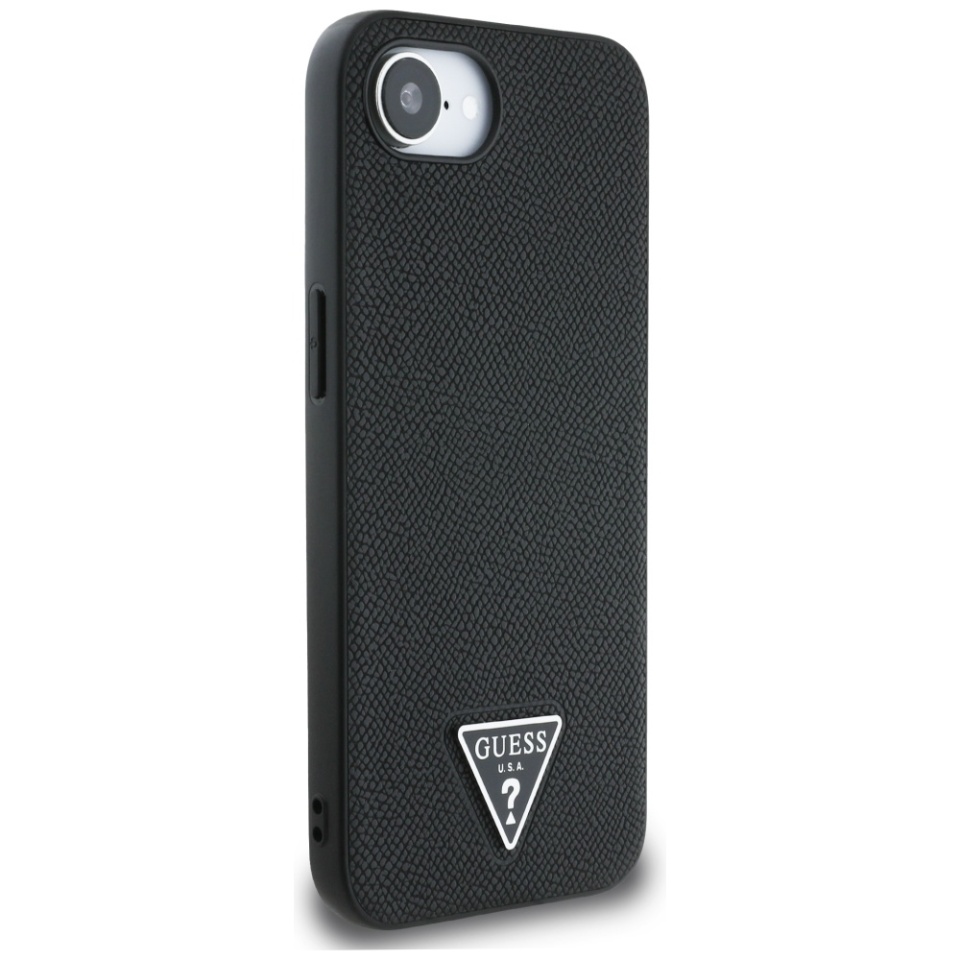Husa pentru iPhone 16e, Grained Triangle, Guess, Negru - 2 | YEO