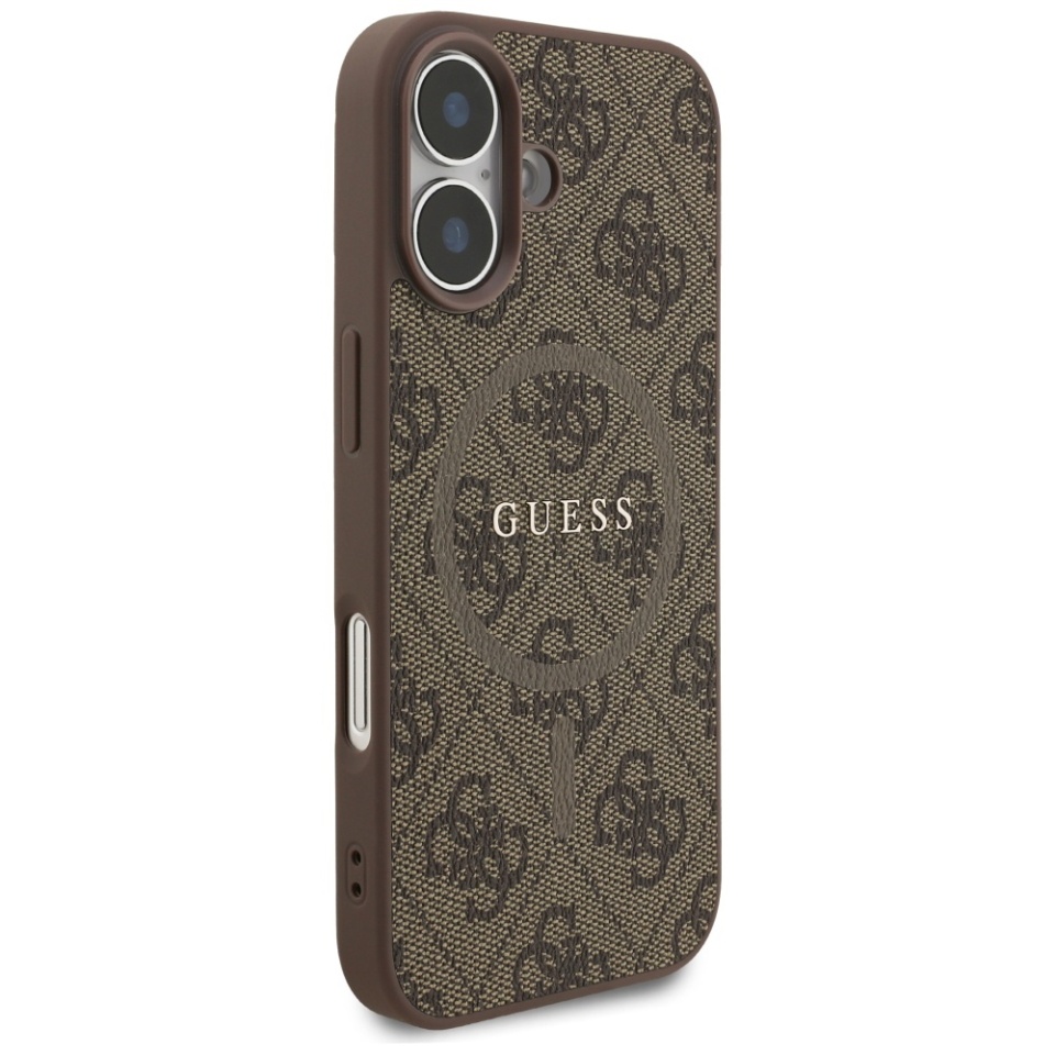 Husa pentru iPhone 17, 4G Ring Classic Logo MagSafe, Guess, Maro - 2 | YEO