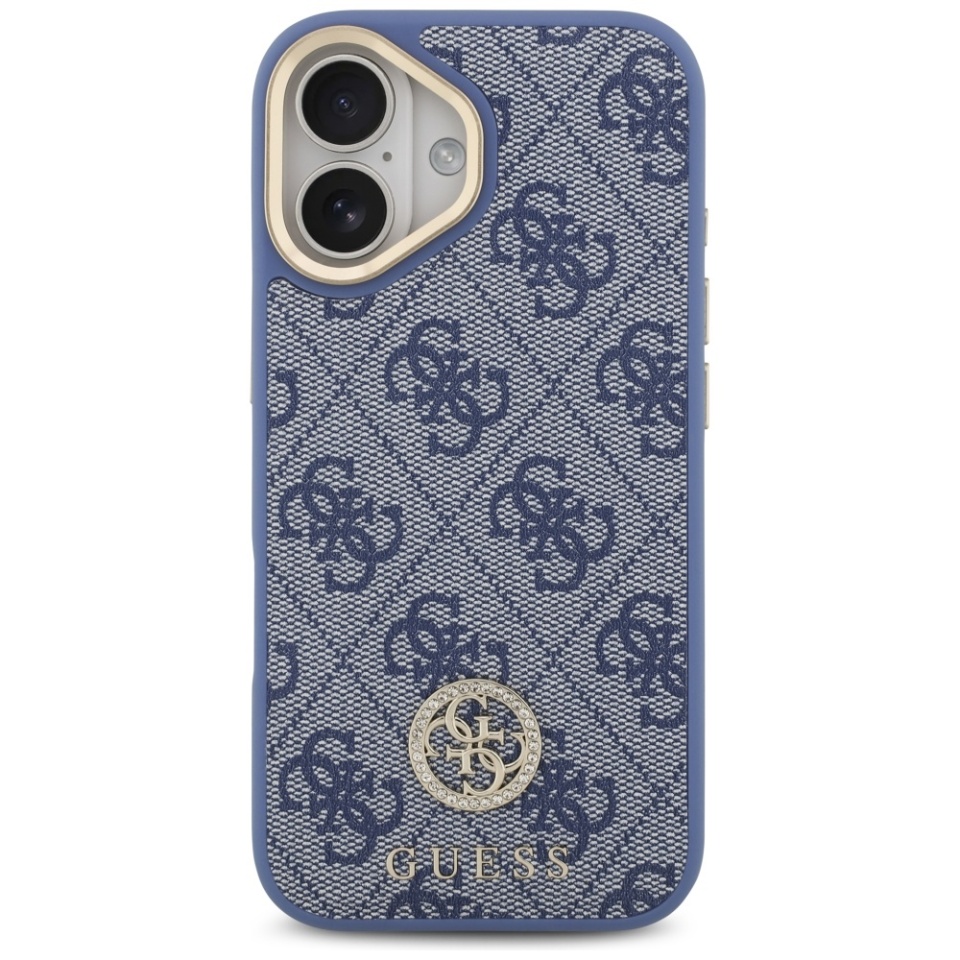 Husa pentru iPhone 17, 4G Strass Logo with Big Strap Metal Button MagSafe, Protectie Slim, Albastru - 2 | YEO