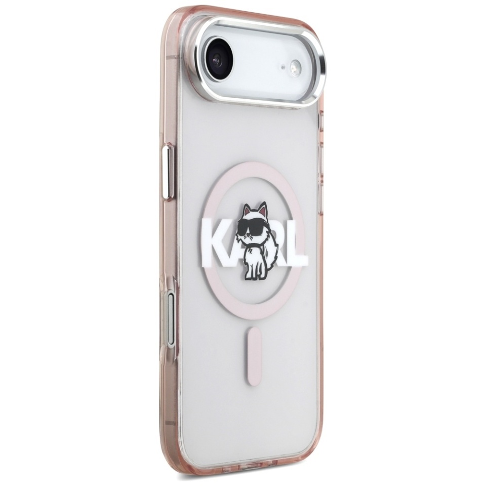 Husa pentru iPhone 17 Air, IML Glitter K&C Heads Logo MagSafe, Clear Mono Karl&Choupette - 3 | YEO