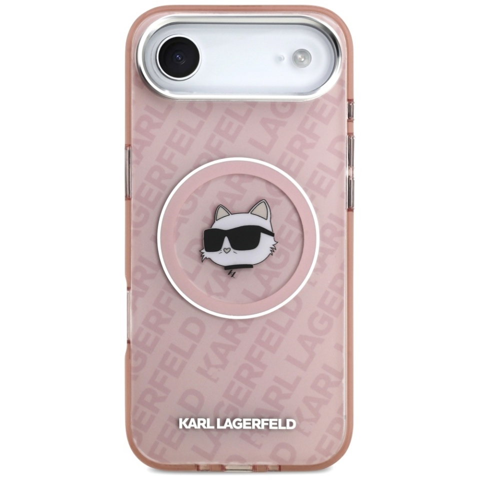 Husa pentru iPhone 17 Air, IML Glitter K&C Heads Logo MagSafe, Clear Mono Karl&Choupette - 1 | YEO