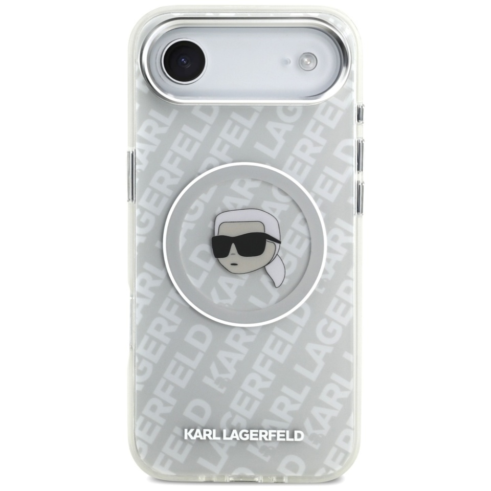 Husa pentru iPhone 17 Air, IML Glitter K&C Heads Logo MagSafe, Clear Mono Karl&Choupette - 1 | YEO