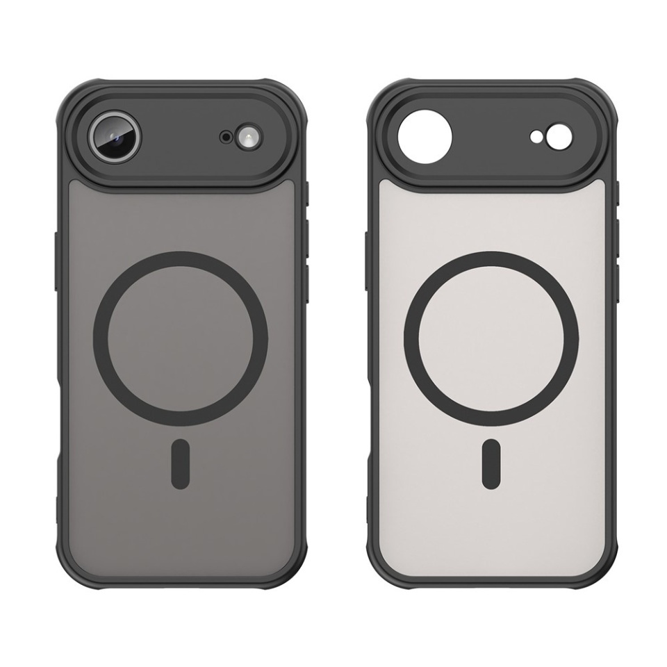Husa pentru iPhone 17 Air, SKYDDAR INNOVATION, HaloFrost MagSafe II, Antisoc, set cu sticker, Negru - 1 | YEO