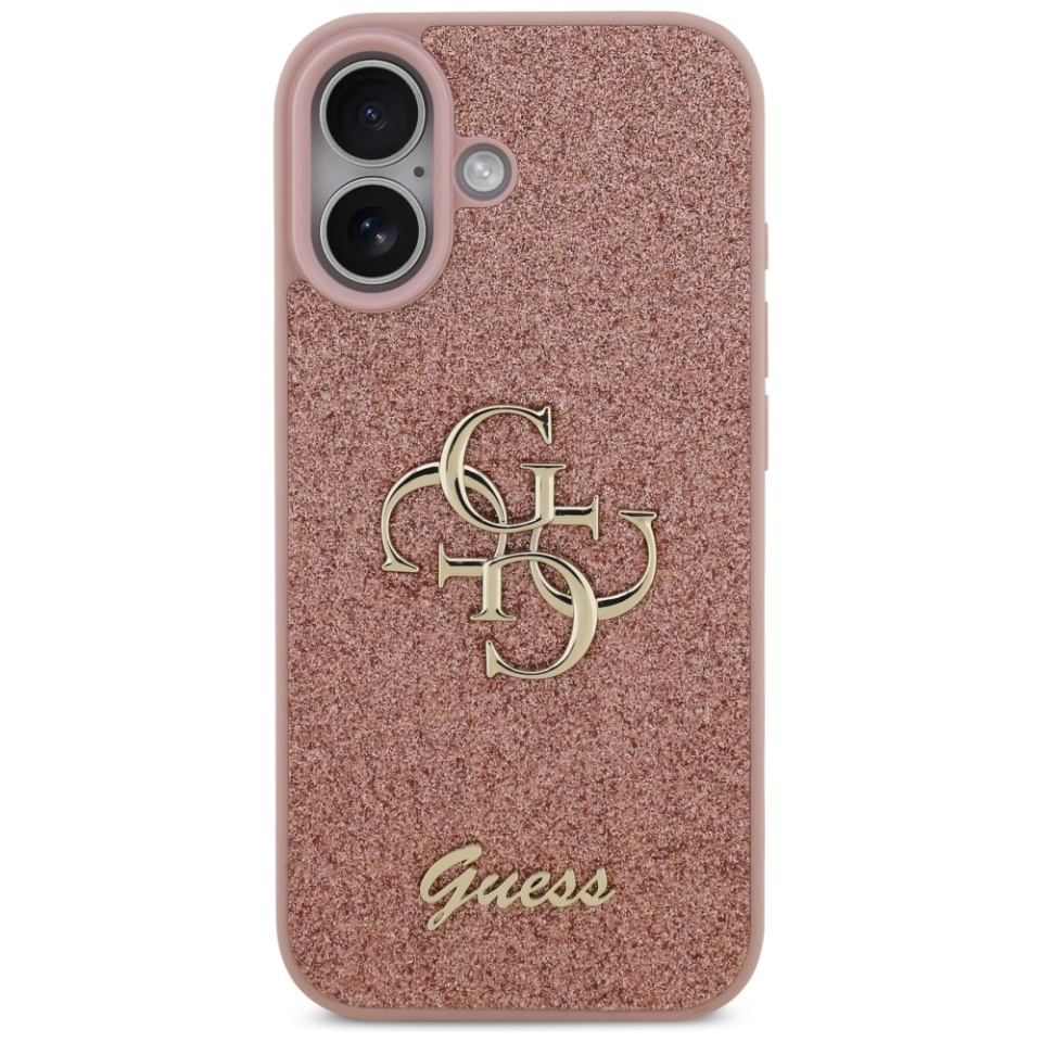 Husa pentru iPhone 17, Glitter Fixed Big 4G, Protectie Slim, Guess, Roz - 1 | YEO