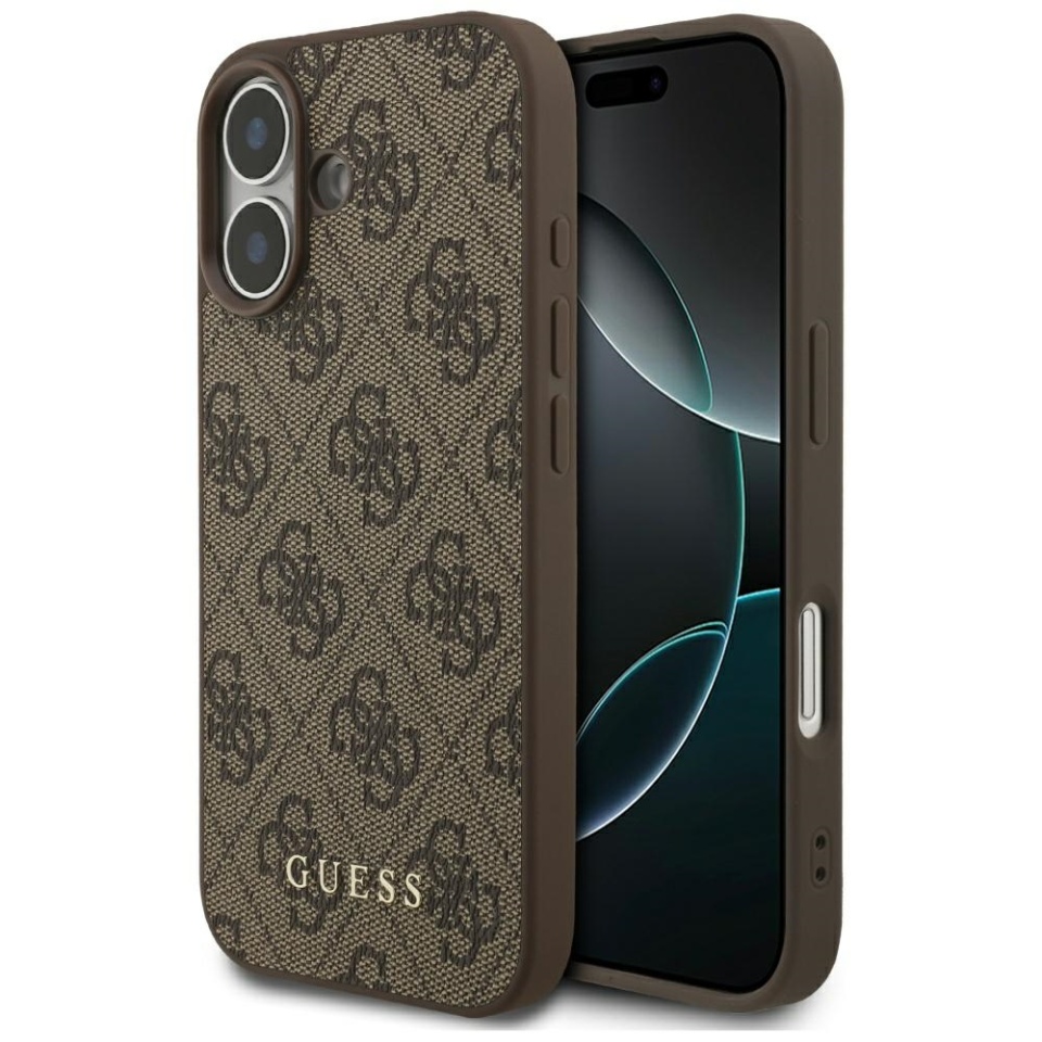 Husa pentru iPhone 17, Guess Hardcase 4G Classic, Maro