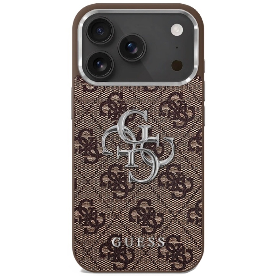 Husa pentru iPhone 17, Guess Hardcase Guess Big 4G Classic Logo, Protectie Slim, Compatibila, Maro