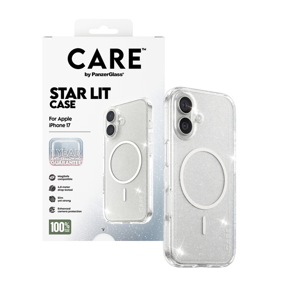 Husa pentru iPhone 17, PanzerGlass, CARE Flagship Urban Explorer Star Lit White MagSafe, Anti-Soc 4.8m, Anti-Ingalbenire, Design Slim, Compatibila MagSafe, Transparenta - 5