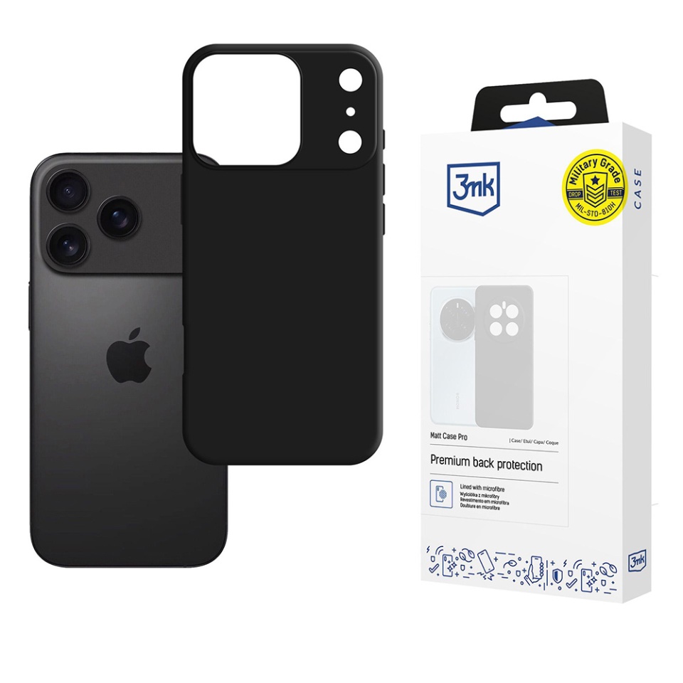 Husa pentru iPhone 17 Pro, 3mk Matt Case, Negru