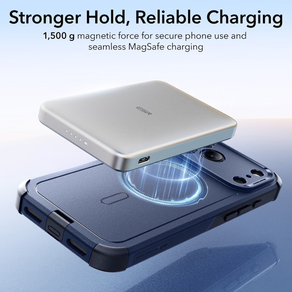 Husa pentru iPhone 17 Pro, Magsafe, ESR Cyber Halolock, Albastru - 2 | YEO