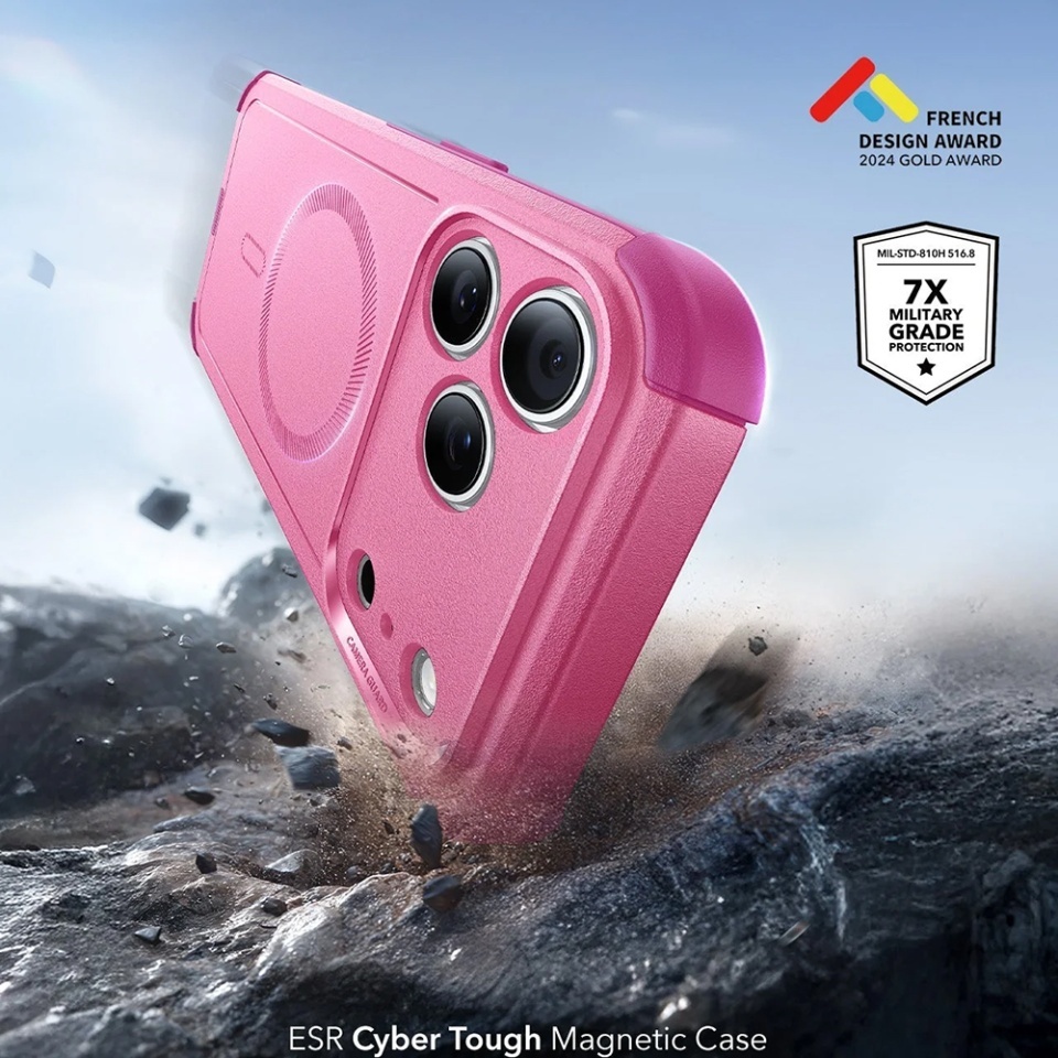 Husa pentru iPhone 17 Pro, Magsafe, ESR Cyber Halolock, Roz - 1 | YEO