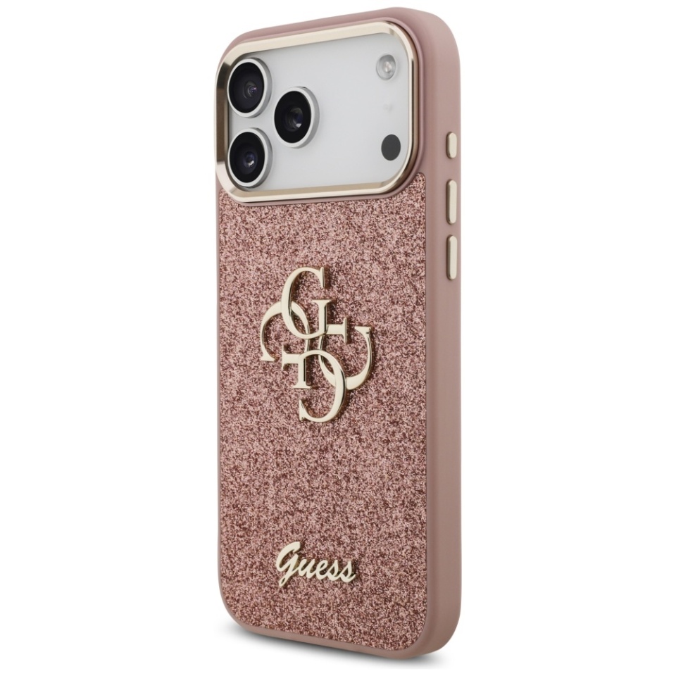 Husa pentru iPhone 17 Pro Max, Glitter Fixed Big 4G, Protectie Slim, Guess, Roz - 2 | YEO