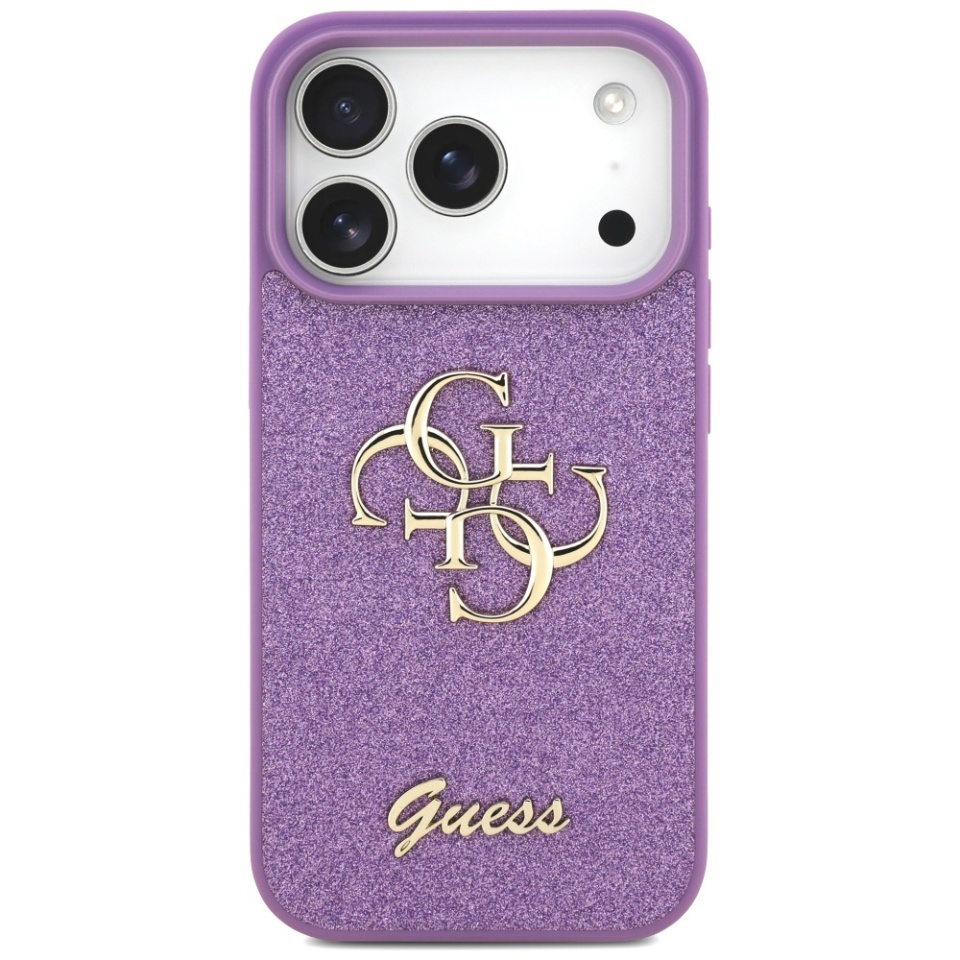 Husa pentru iPhone 17 Pro Max, Glitter Fixed Big 4G, Protectie Slim, Guess, Violet - 1 | YEO