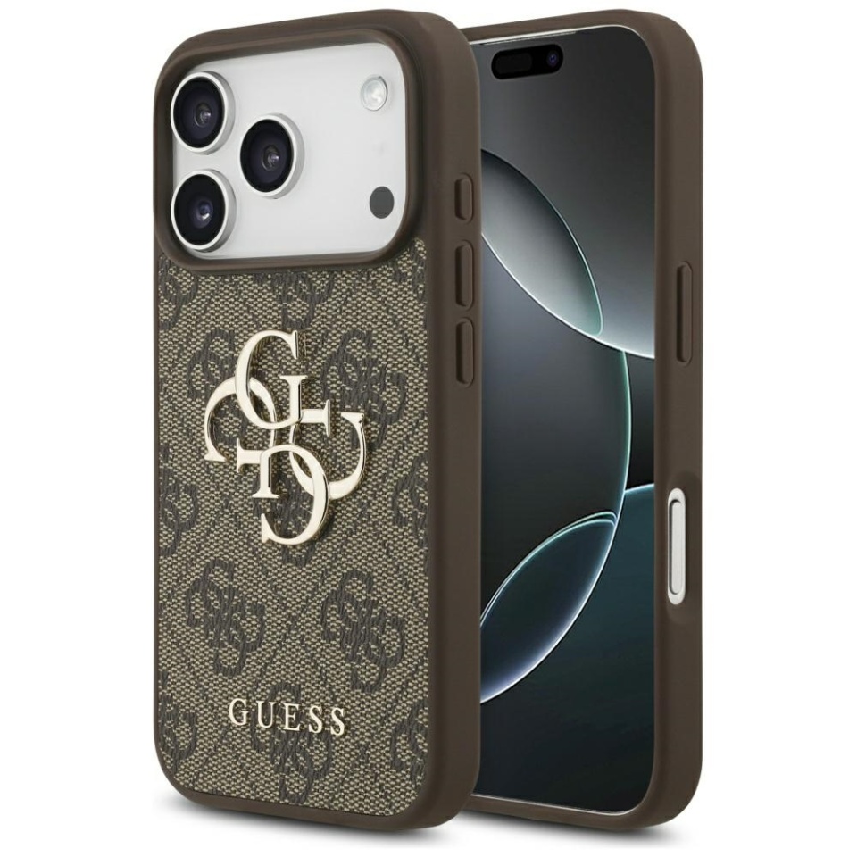 Husa pentru iPhone 17 Pro Max, Guess Hardcase 4G Big Logo, Protectie Slim, Compatibila, Maro