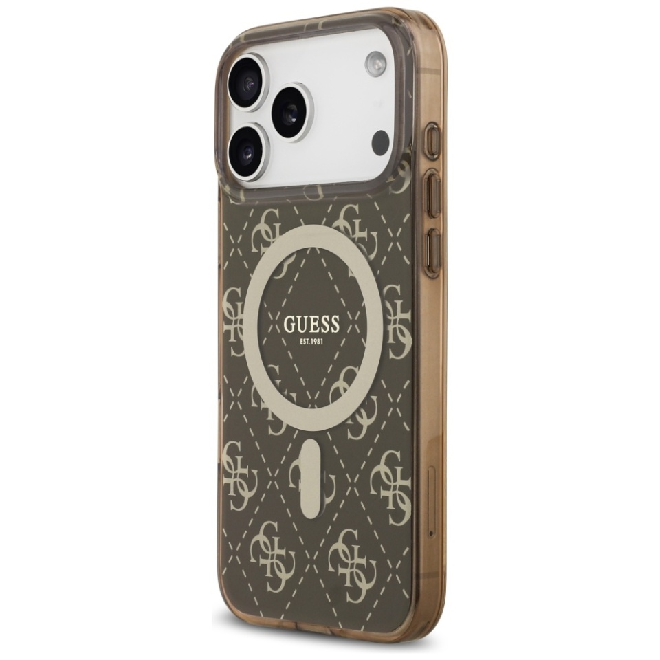 Husa pentru iPhone 17 Pro Max, IML 4G Background MagSafe, Guess, Maro - 2 | YEO