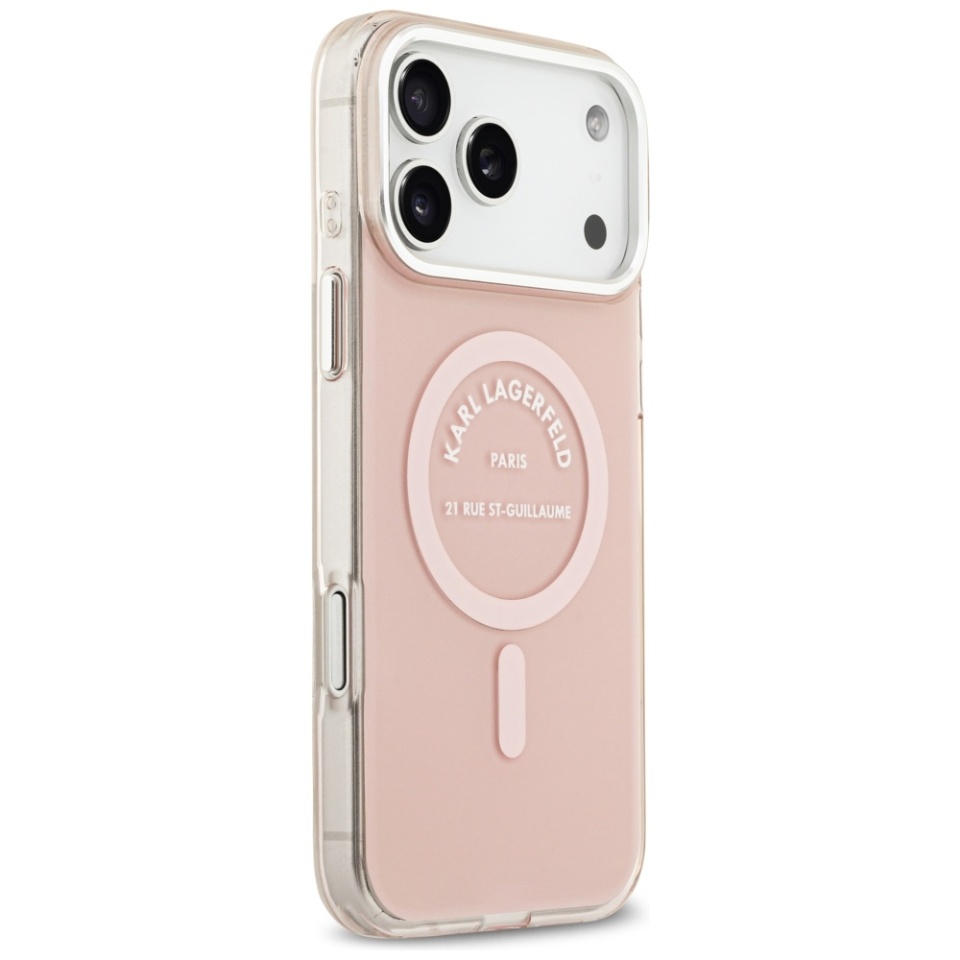 Husa pentru iPhone 17 Pro Max, IML Glitter K&C Heads Logo MagSafe, Clear Mono Karl&Choupette - 2 | YEO