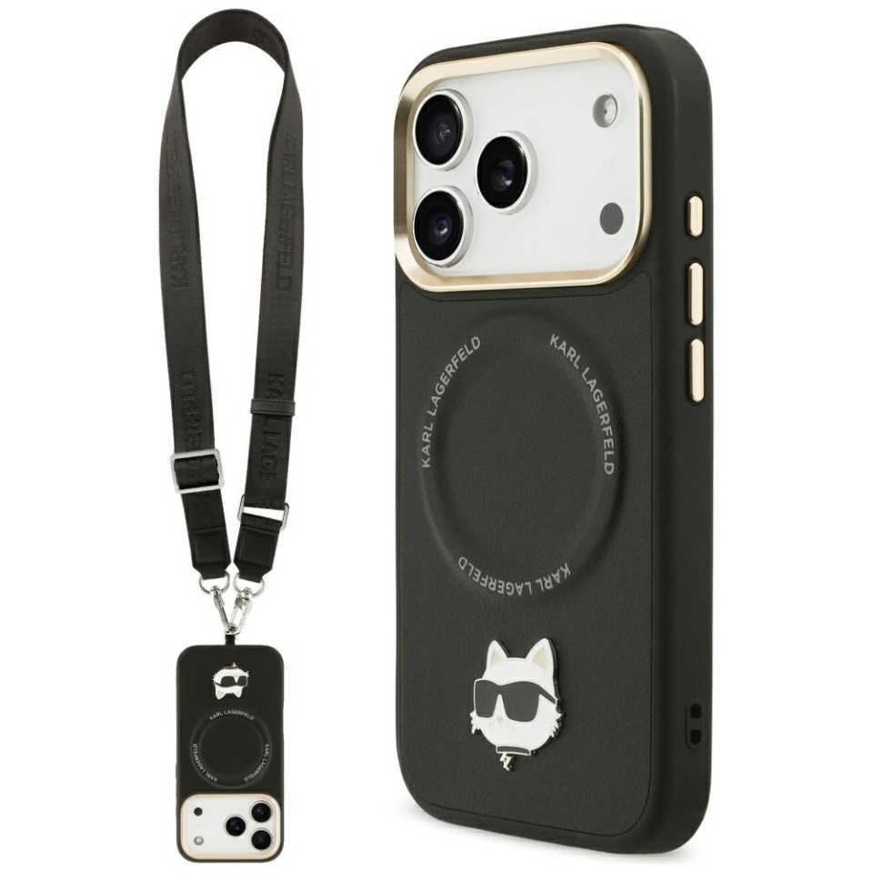 Husa pentru iPhone 17 Pro Max, Karl Lagerfeld, Hardcase MagSafe, Negru