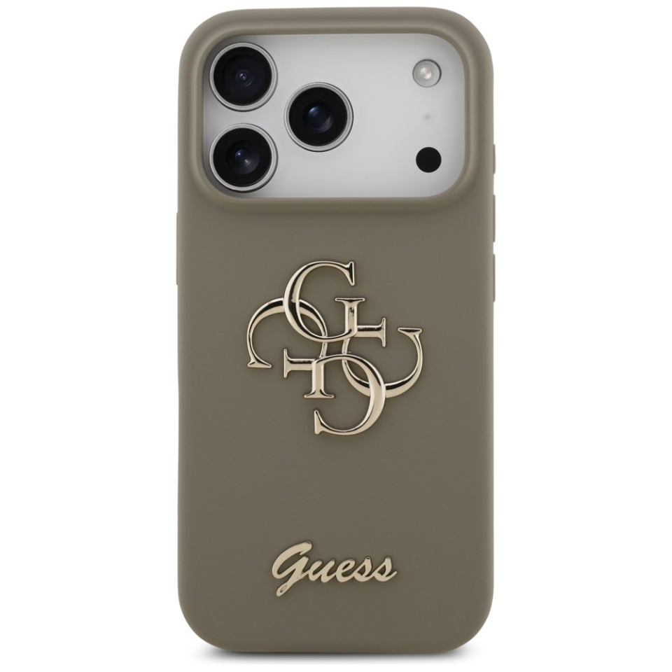 Husa pentru iPhone 17 Pro Max, Silicone Big 4G Script, Protectie Slim, Maro - 1 | YEO