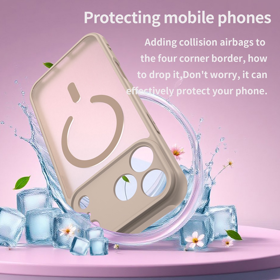 Husa pentru iPhone 17 Pro Max, SKYDDAR INNOVATION, HaloFrost MagSafe II, Antisoc, set cu sticker, Auriu - 2 | YEO