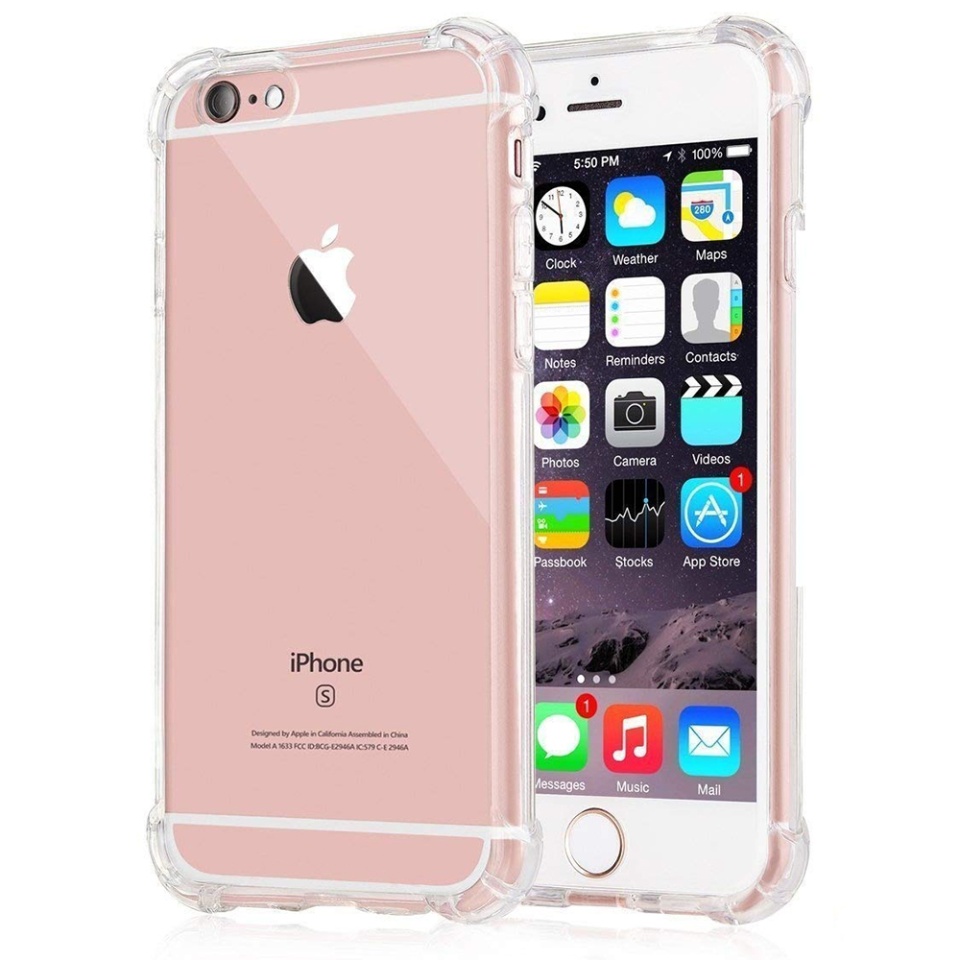 Husa pentru iPhone 5/ 5s/ SE , SKYDDAR INNOVATION, Shockproof Clear din Silicon Slim, Transparenta, set cu sticker