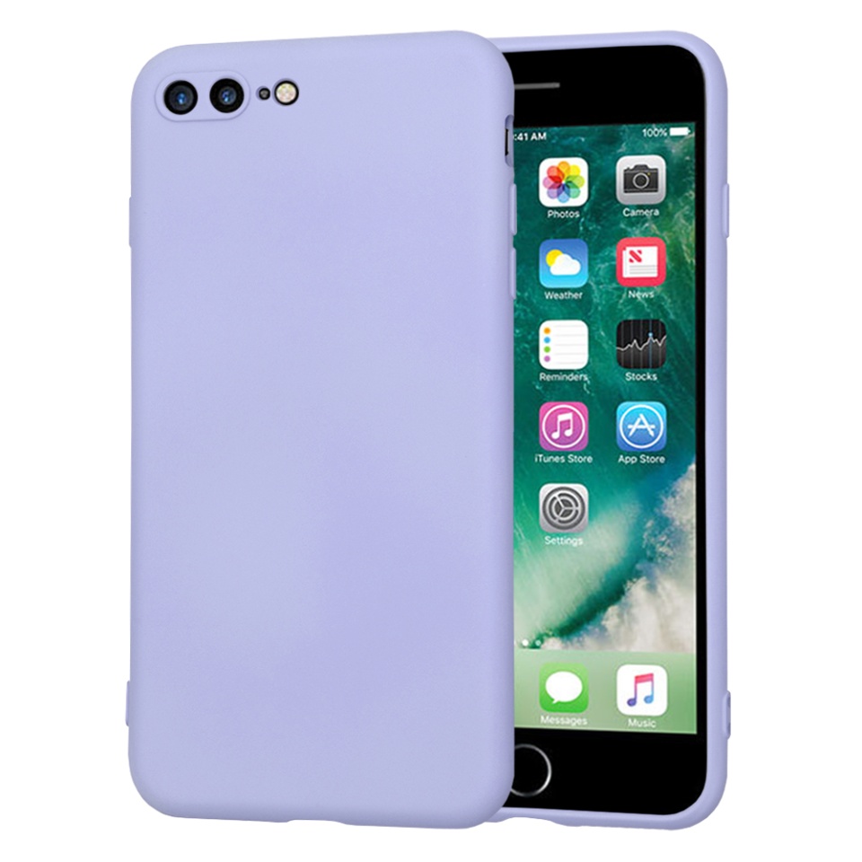 Husa pentru iPhone 8 Plus / 7 Plus din Silicon Catifelat, Protectie Premium, Skyddar SoftElegance - Violet