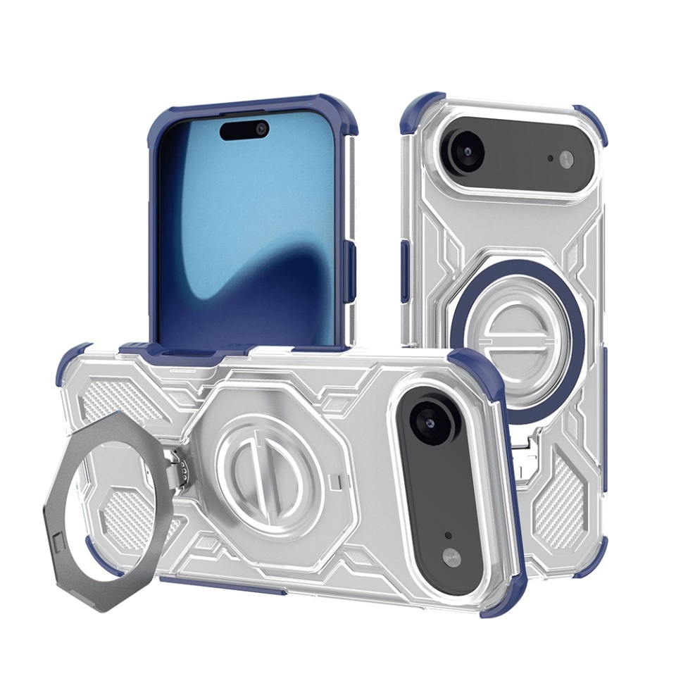 Husa pentru iPhone Air, Antisoc, SKYDDAR INOVATION, Carbon Shield PRO, Magsafe, set cu sticker, Albastru - 1 | YEO