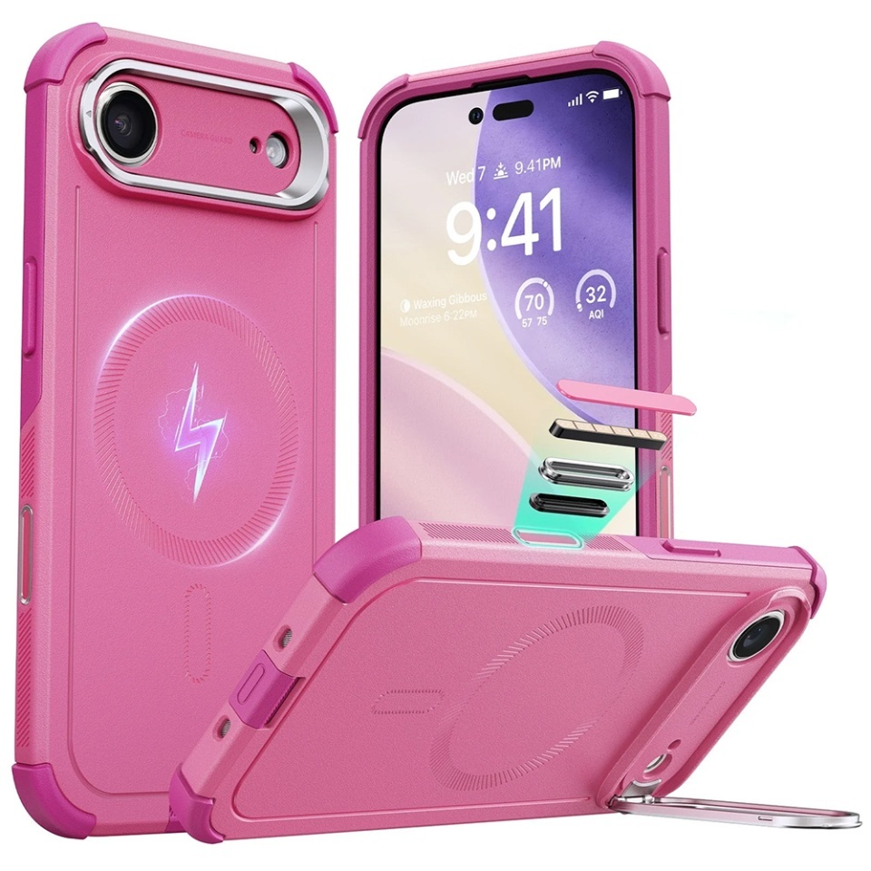 Husa pentru iPhone Air, ESR Cyber Armor Kickstand, Roz