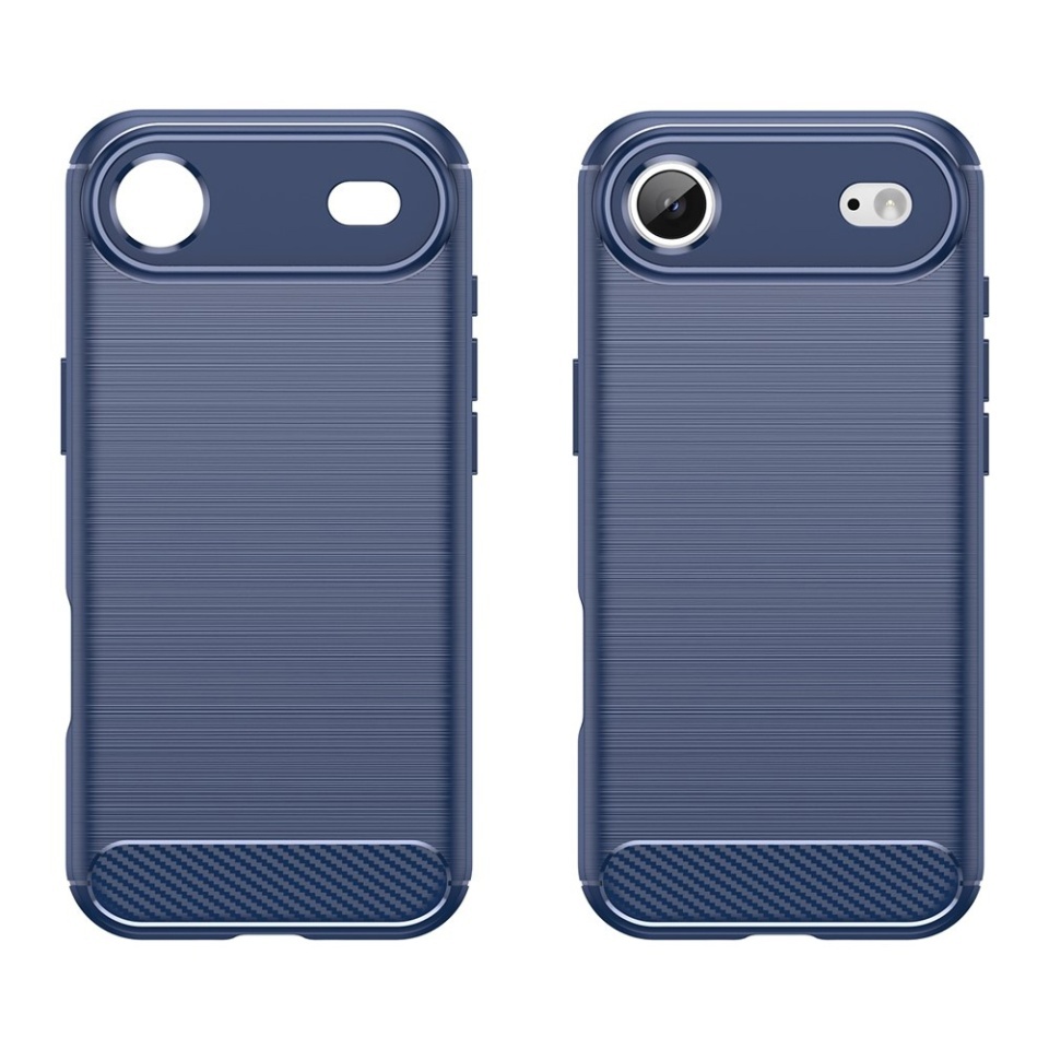 Husa pentru iPhone Air, SKYDDAR INNOVATION, Carbon Silicone, din Silicon Slim, cu textura Fibra Carbon, set cu sticker, Albastru - 1 | YEO
