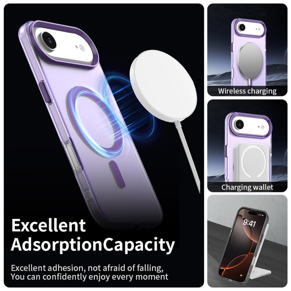 Husa pentru iPhone Air, SKYDDAR INOVATION, CandyCase, Magsafe, set cu sticker, Mov - 2 | YEO