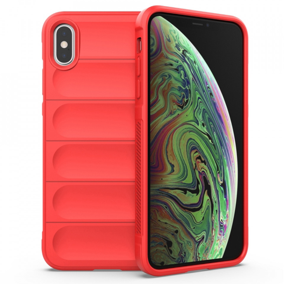 Husa pentru iPhone XS Max eleganta, din silicon mat, SKDR Vogue - Rosu