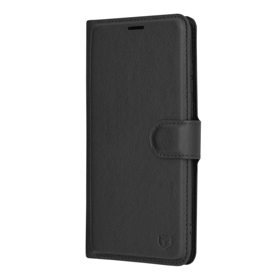 Husa pentru Motorola Edge 30 Neo, SKYDDAR INNOVATION, Leather Folio tip Carte, cu Portofel Interior, Finisaje Premium, set cu sticker, Negru - 3 | YEO