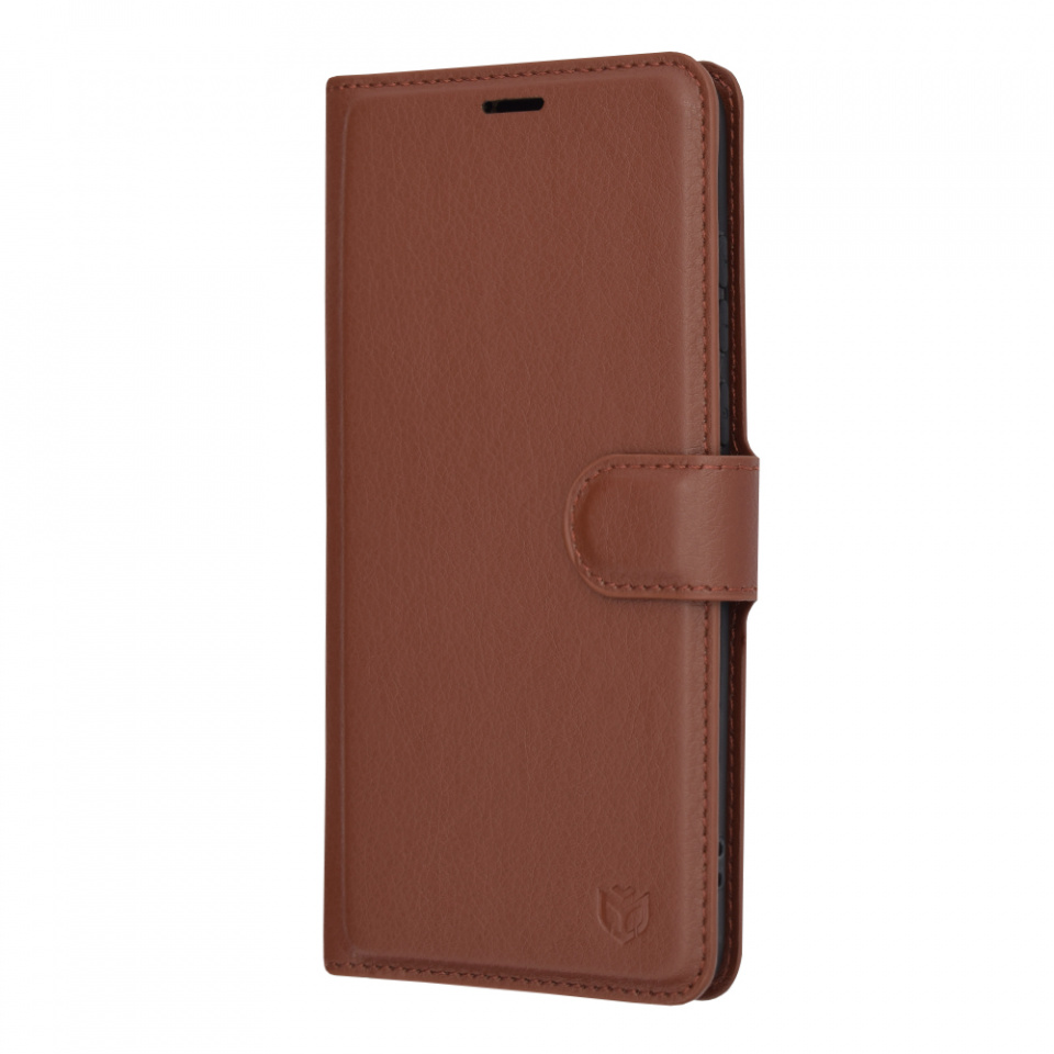 Husa pentru Motorola Edge 30 Neo tip Carte, cu Portofel Interior, Finisaje Premium, SKYDDAR Leather Wallet - Maro - 3 | YEO