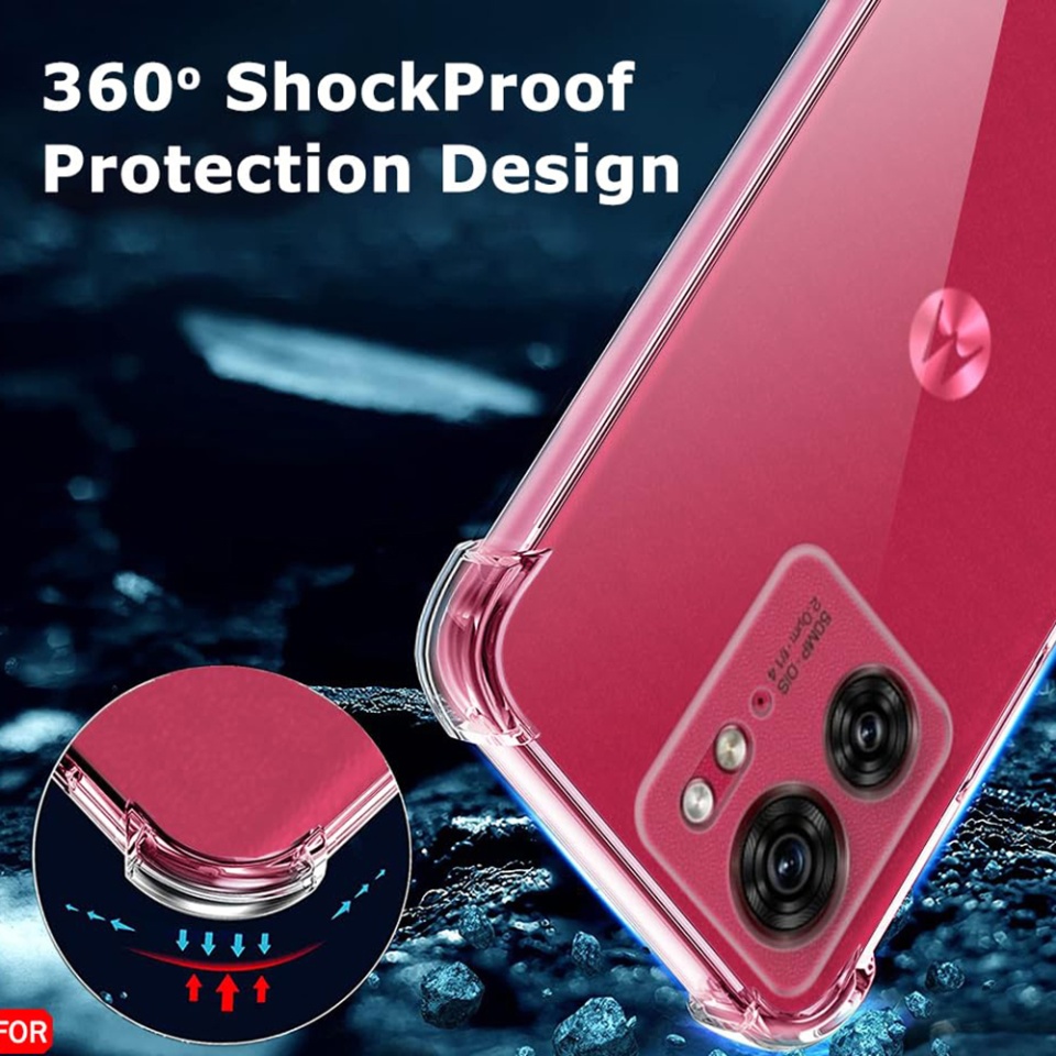 Husa pentru Motorola Edge 40 / Edge (2023) , SKYDDAR INNOVATION, Shockproof Clear din Silicon Slim, Transparenta, set cu sticker - 3 | YEO
