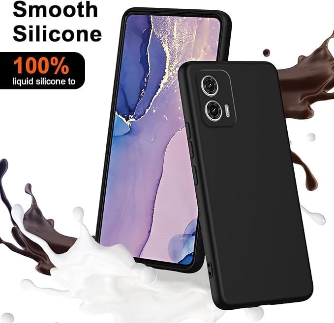 Husa pentru Motorola Edge 50 Fusion din Silicon Catifelat, Protectie Premium, Skyddar SoftElegance - Negru - 2 | YEO