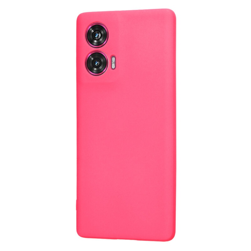 Husa pentru Motorola Edge 50 Fusion din Silicon Catifelat, Protectie Premium, Skyddar SoftElegance - Fucsia - 2 | YEO